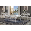 ACME Dresden Square Wooden Top End Table with Claw Legs in Bone White