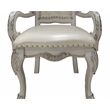 ACME Dresden Wooden Frame Arm Chairs in Bone White (Set of 2)