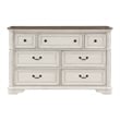 ACME Florian 7-drawer Wooden Dresser in Oak and Antique White
