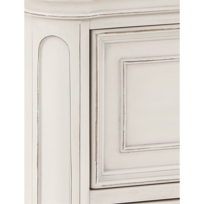 ACME Florian 7-drawer Wooden Dresser in Oak and Antique White