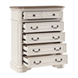 ACME Florian 5-drawers Wooden Chest in Oak and Antique White