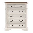 ACME Florian 5-drawers Wooden Chest in Oak and Antique White