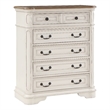 ACME Florian 5-drawers Wooden Chest in Oak and Antique White