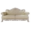 ACME Furniture Dresden Upholstered Faux Leather Sofa with 4 Pillows in White