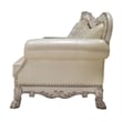 ACME Furniture Dresden Upholstered Faux Leather Sofa with 4 Pillows in White