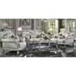 ACME Furniture Dresden Upholstered Faux Leather Sofa with 4 Pillows in White
