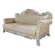 ACME Furniture Dresden Upholstered Faux Leather Sofa with 4 Pillows in White