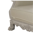 ACME Furniture Dresden Upholstered Faux Leather Chair with 2 Pillows in White