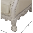 ACME Furniture Dresden Upholstered Faux Leather Chair with 2 Pillows in White