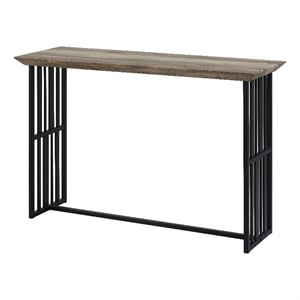 ACME Furniture Zudora Rectangular Wood & Metal Sofa Table in Antique Oak/Black