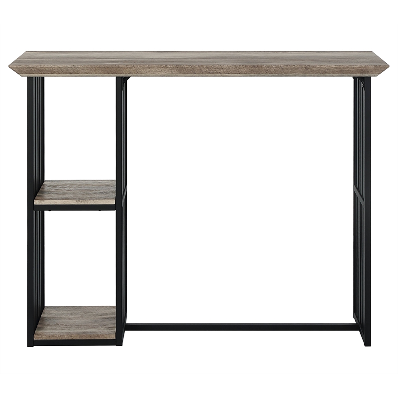 ACME Furniture Zudora 2-Shelf Wood & Metal Counter Table in Antique Oak/Black