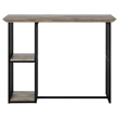 ACME Furniture Zudora 2-Shelf Wood & Metal Counter Table in Antique Oak/Black