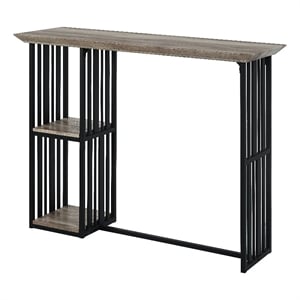 ACME Furniture Zudora 2-Shelf Wood & Metal Counter Table in Antique Oak/Black