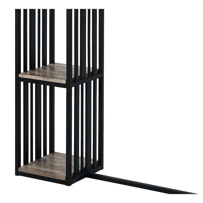 ACME Furniture Zudora 2-Shelf Wood & Metal Counter Table in Antique Oak/Black