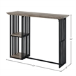 ACME Furniture Zudora 2-Shelf Wood & Metal Counter Table in Antique Oak/Black