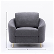 ACME Furniture Yuina Upholstered Fabric & Metal Chair in Gray and Gold