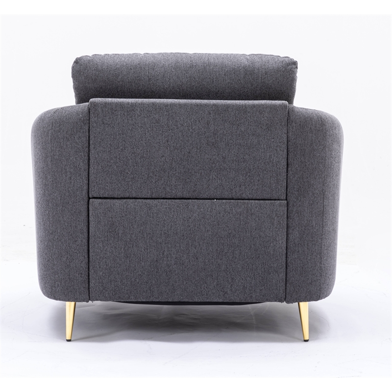 ACME Furniture Yuina Upholstered Fabric & Metal Chair in Gray and Gold