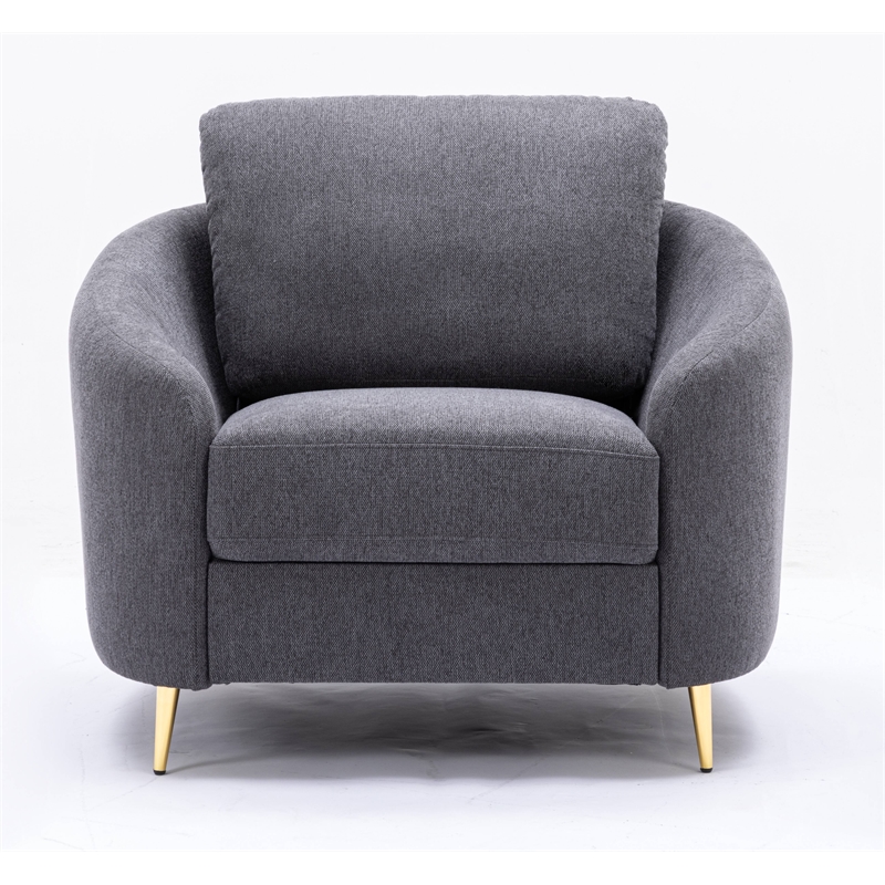 ACME Furniture Yuina Upholstered Fabric & Metal Chair in Gray and Gold