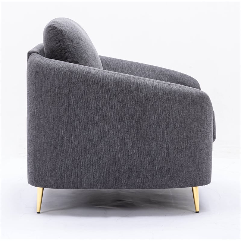 ACME Furniture Yuina Upholstered Fabric & Metal Chair in Gray and Gold