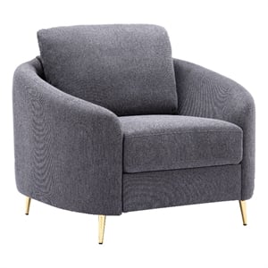 ACME Furniture Yuina Upholstered Fabric & Metal Chair in Gray and Gold