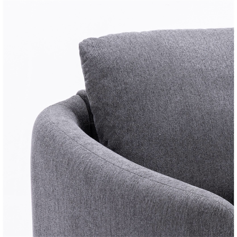 ACME Furniture Yuina Upholstered Fabric & Metal Chair in Gray and Gold