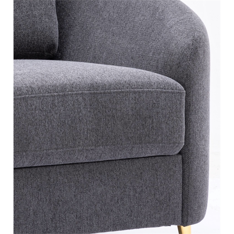 ACME Furniture Yuina Upholstered Fabric & Metal Chair in Gray and Gold