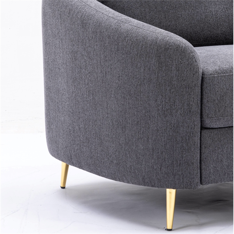 ACME Furniture Yuina Upholstered Fabric & Metal Chair in Gray and Gold