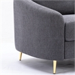 ACME Furniture Yuina Upholstered Fabric & Metal Chair in Gray and Gold