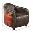 ACME Furniture Brancaster Upholstered Leather Chair in Antique Slate/Brown
