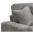 ACME Furniture Tavia Corduroy Fabric L-Shaped Sectional with 6 Pillows in Gray