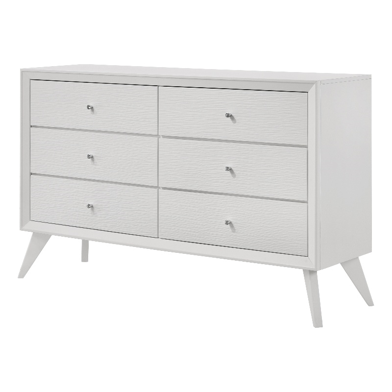 ACME Furniture Cerys 6-Drawer Rectangular Contemporary Wood Dresser in White