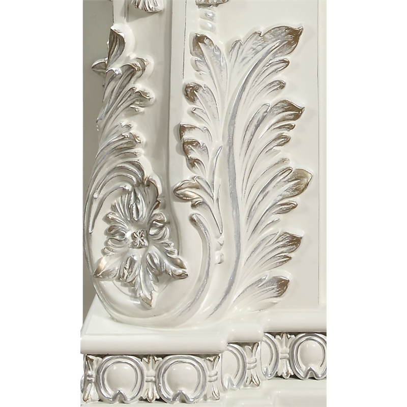 ACME Adara Wooden LED Electric Fireplace in Antique White