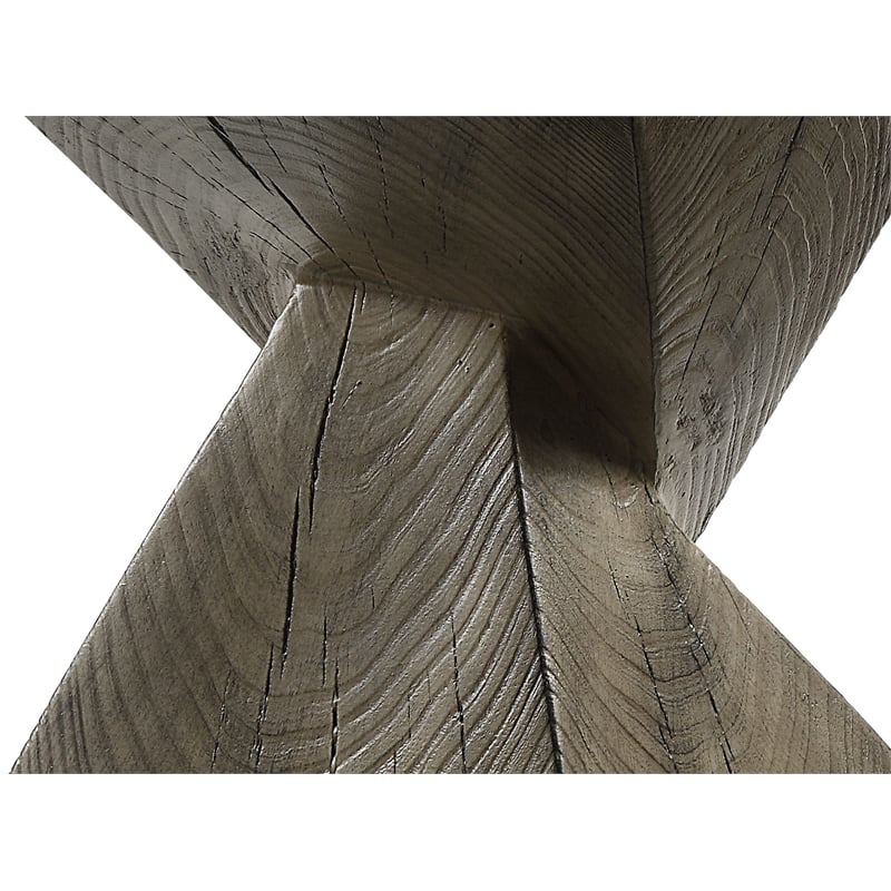 ACME Zahi Cement Accent Table in Weathered Oak