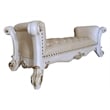 ACME Vendome Wooden Upholstered Tufted Bench in Antique Pearl