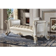 ACME Vendome Wooden Upholstered Tufted Bench in Antique Pearl