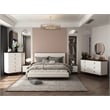 ACME Carena Wooden Frame Round Mirror in White