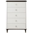 ACME Carena Wooden 5-Drawer Chest in White and Brown