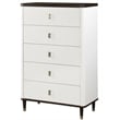 ACME Carena Wooden 5-Drawer Chest in White and Brown