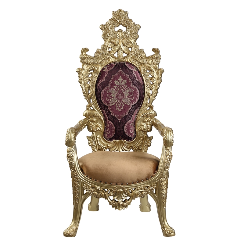 ACME Bernadette Wooden Arm Chairs in Gold (Set of 2)