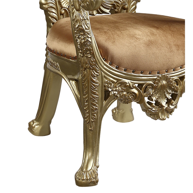 ACME Bernadette Wooden Arm Chairs in Gold (Set of 2)