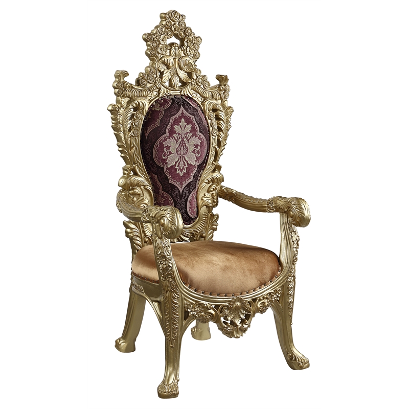 ACME Bernadette Wooden Arm Chairs in Gold (Set of 2)