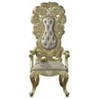 ACME Cabriole Wooden Arm Chairs in Light Gold and Gold (Set of 2)