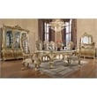 ACME Cabriole Wooden Arm Chairs in Light Gold and Gold (Set of 2)