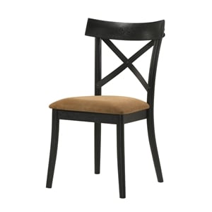 ACME Hillary Wooden Side Chairs in Brown and Black (Set of 2)