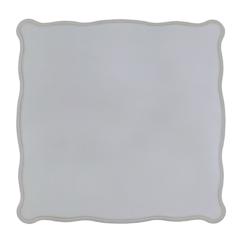 ACME Vendome Wooden Square Coffee Table with Scrolled Legs in Antique Pearl