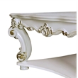 ACME Vendome Wooden Square Coffee Table with Scrolled Legs in Antique Pearl