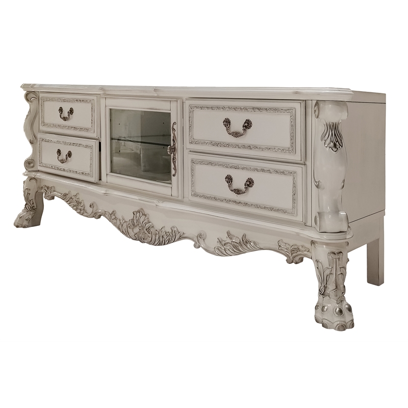 ACME Dresden Wooden TV Stand in Bone White