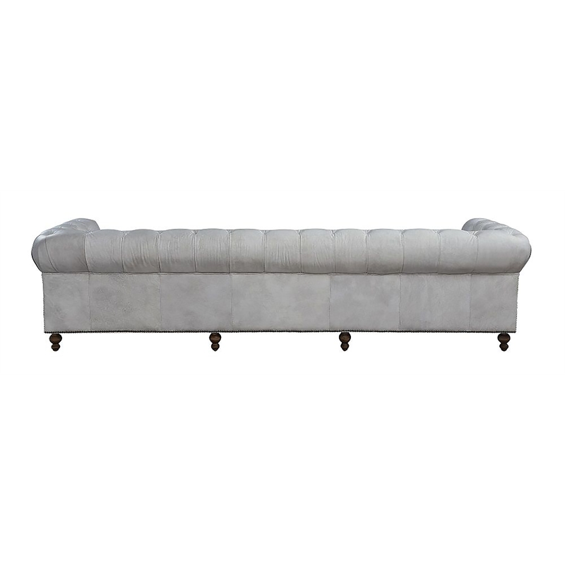 ACME Ofer Leather Upholstered Sofa in Vintage White