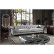 ACME Ofer Leather Upholstered Sofa in Vintage White