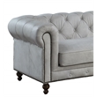 ACME Ofer Leather Upholstered Sofa in Vintage White